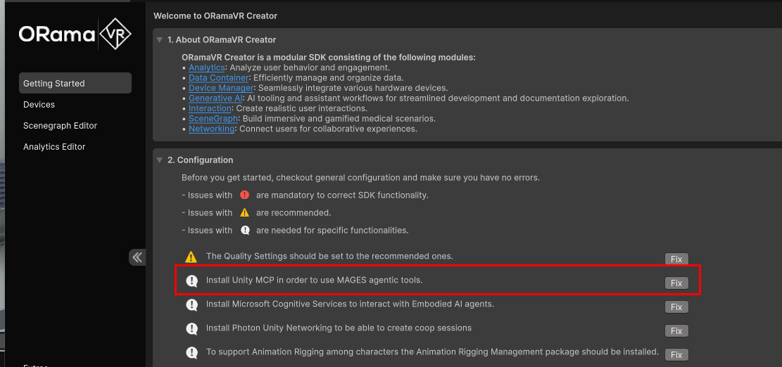 Agentic AI configuration task in the Creator Configuration panel